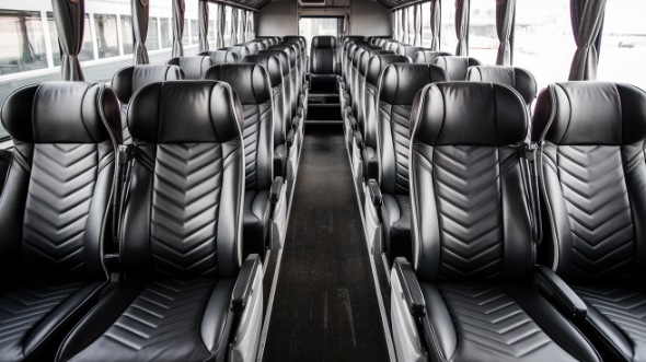 50 passenger charter bus inside pasadena