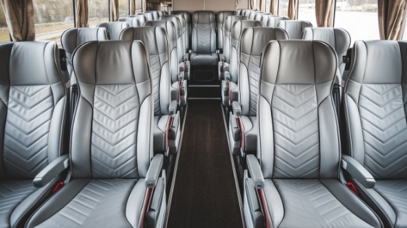 56 passenger charter bus interior view