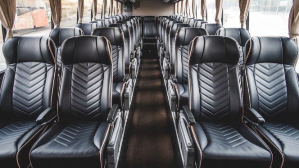 burbank 54 passenger charter bus inside