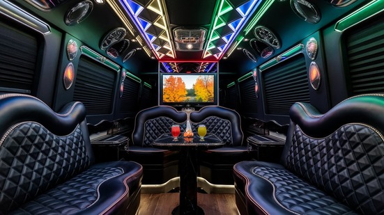 burbank party bus rental interior