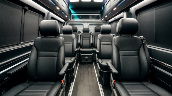 burbank sprinter van with driver interior